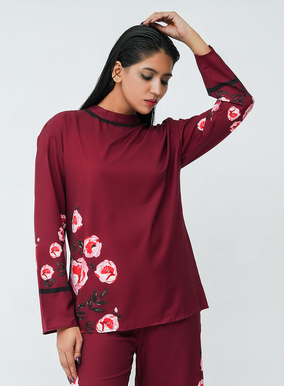 Bloom Co-ord - Maroon