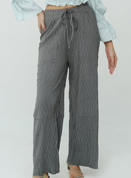 Textured trouser - Gray