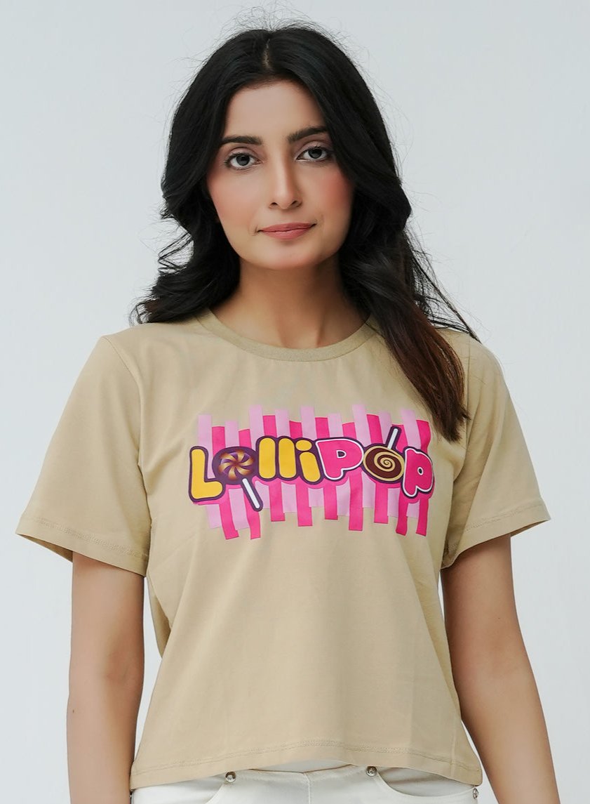 Lollipop Printed Shirt - Beige