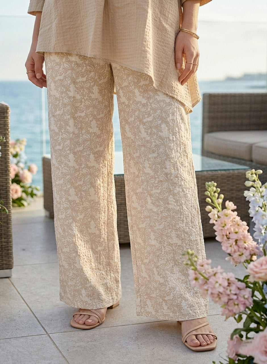Two-Piece Shirt & Trouser Warm Beige
