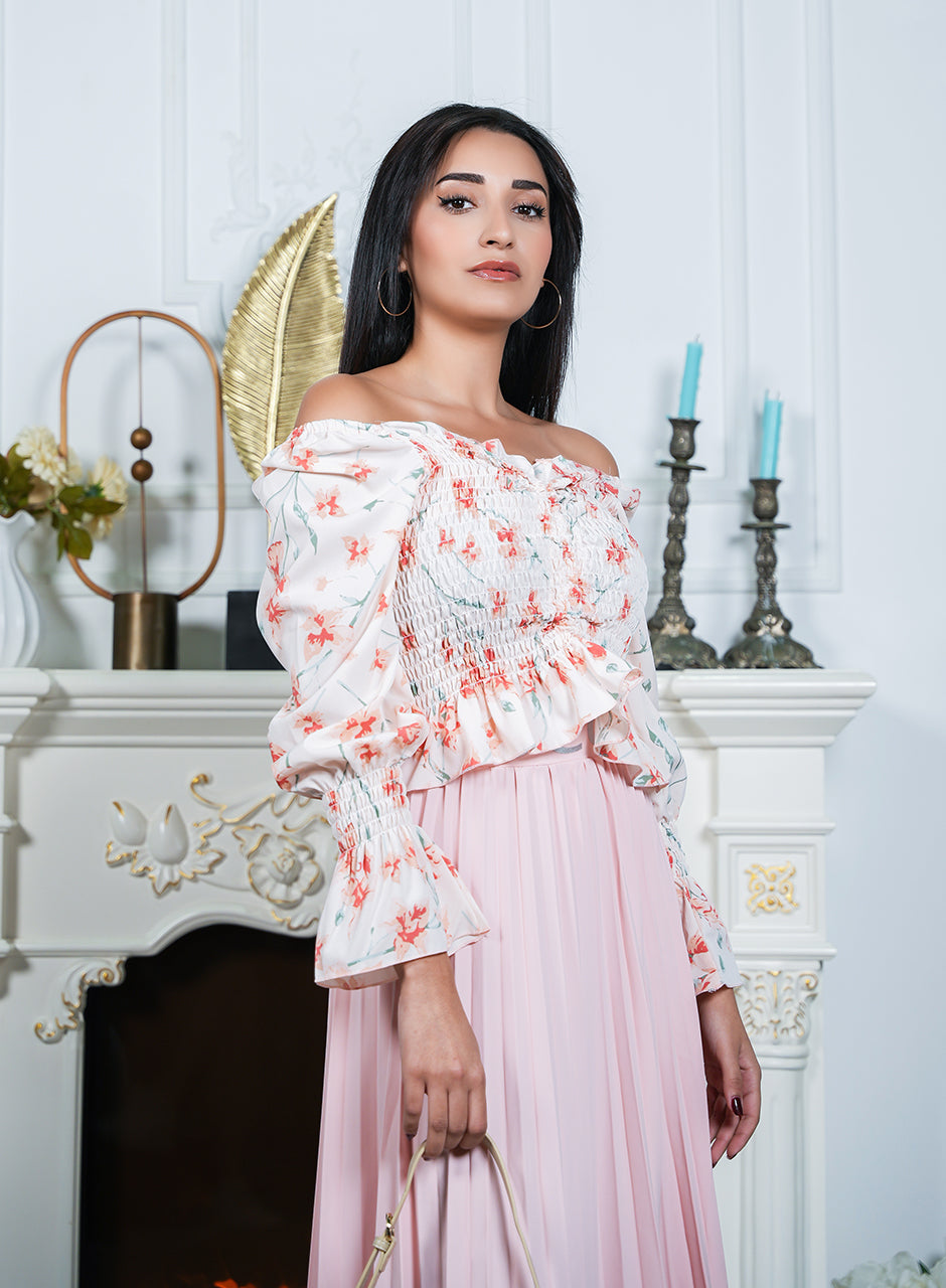 Bloom Burst – Pink Frilled Top