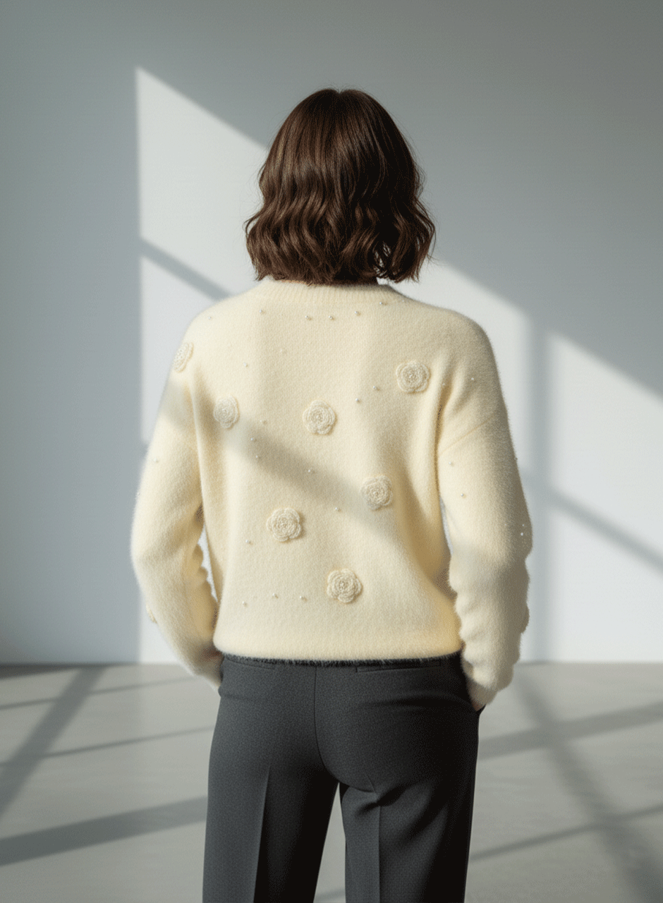 Fuzzy Bloom Sweater - Yellow