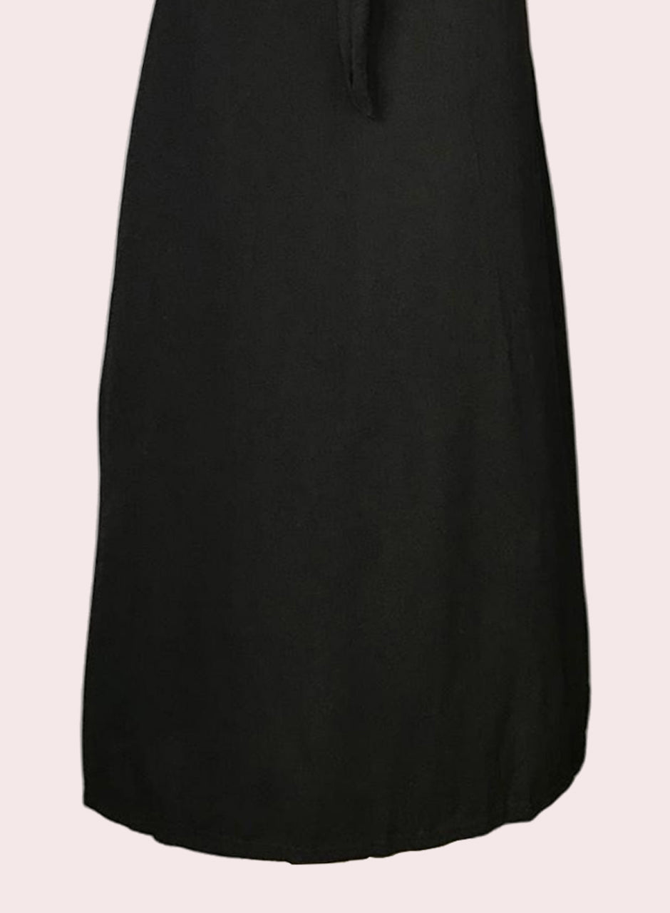 Self-tie Ribbon Skirt - Black