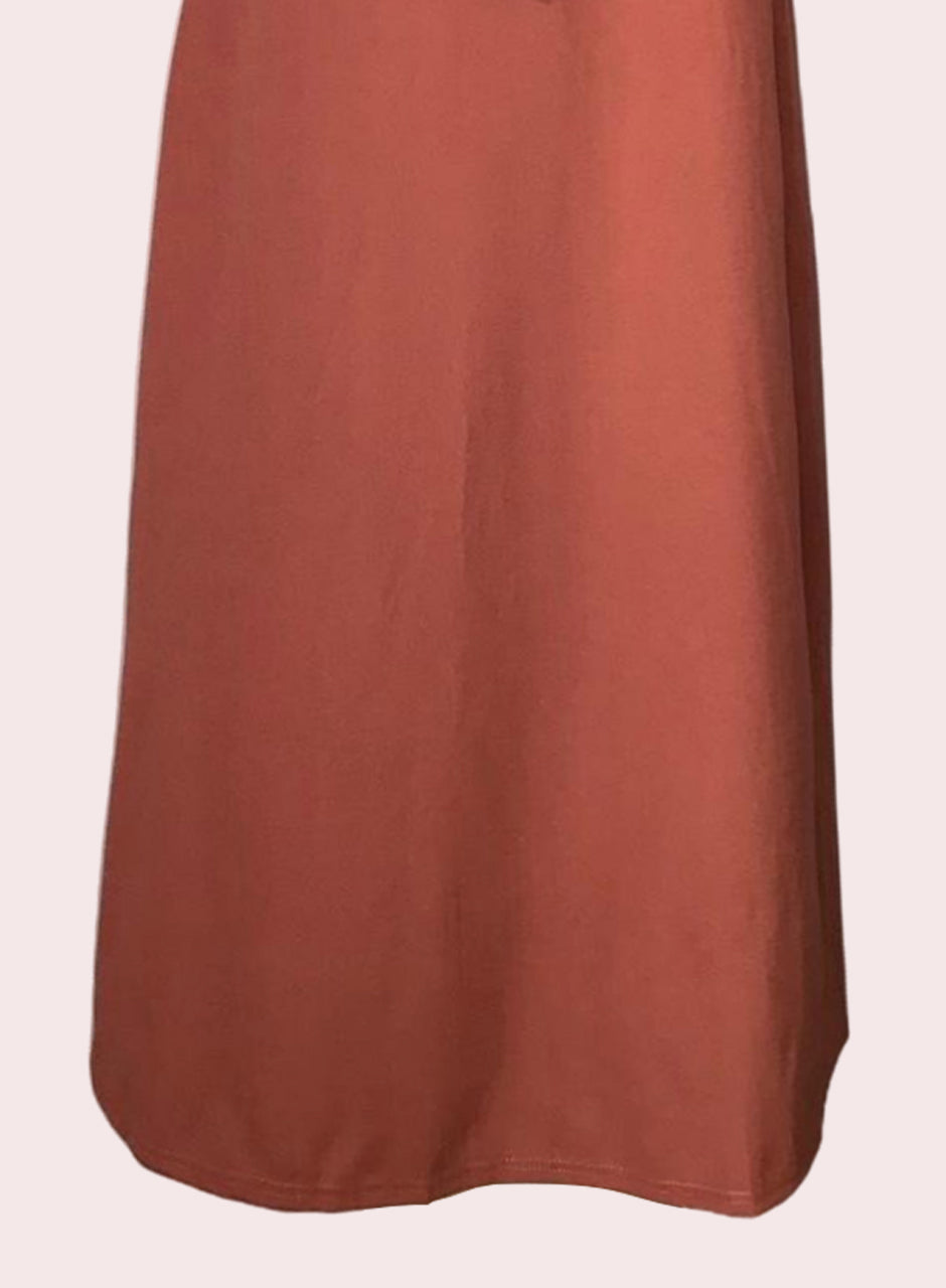 Self-tie Ribbon Skirt - Brown