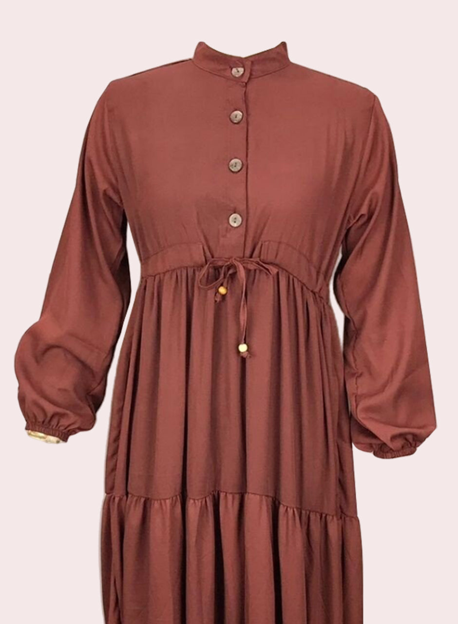 Solid Frock - Brown