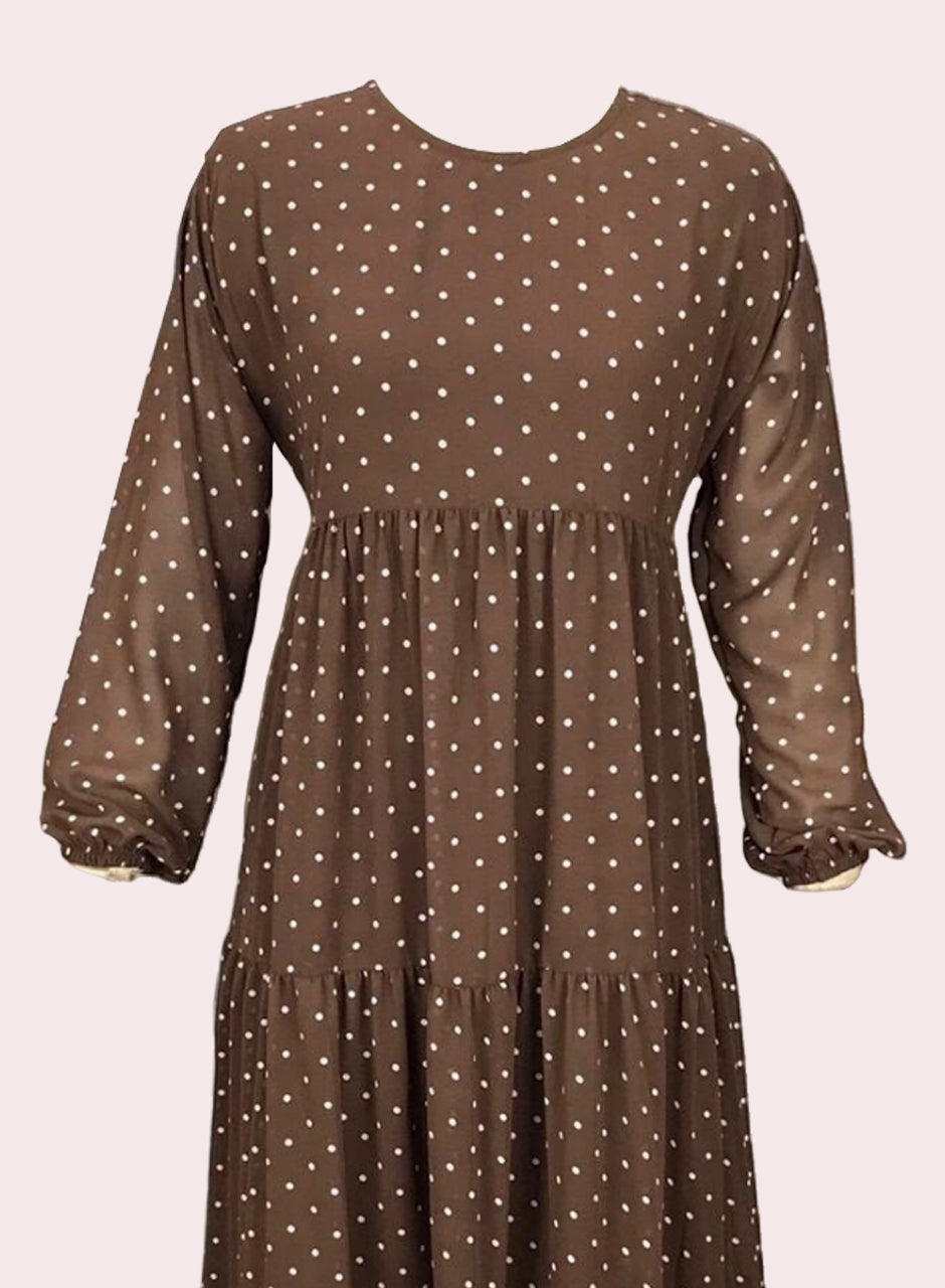 Brown Printed Frock