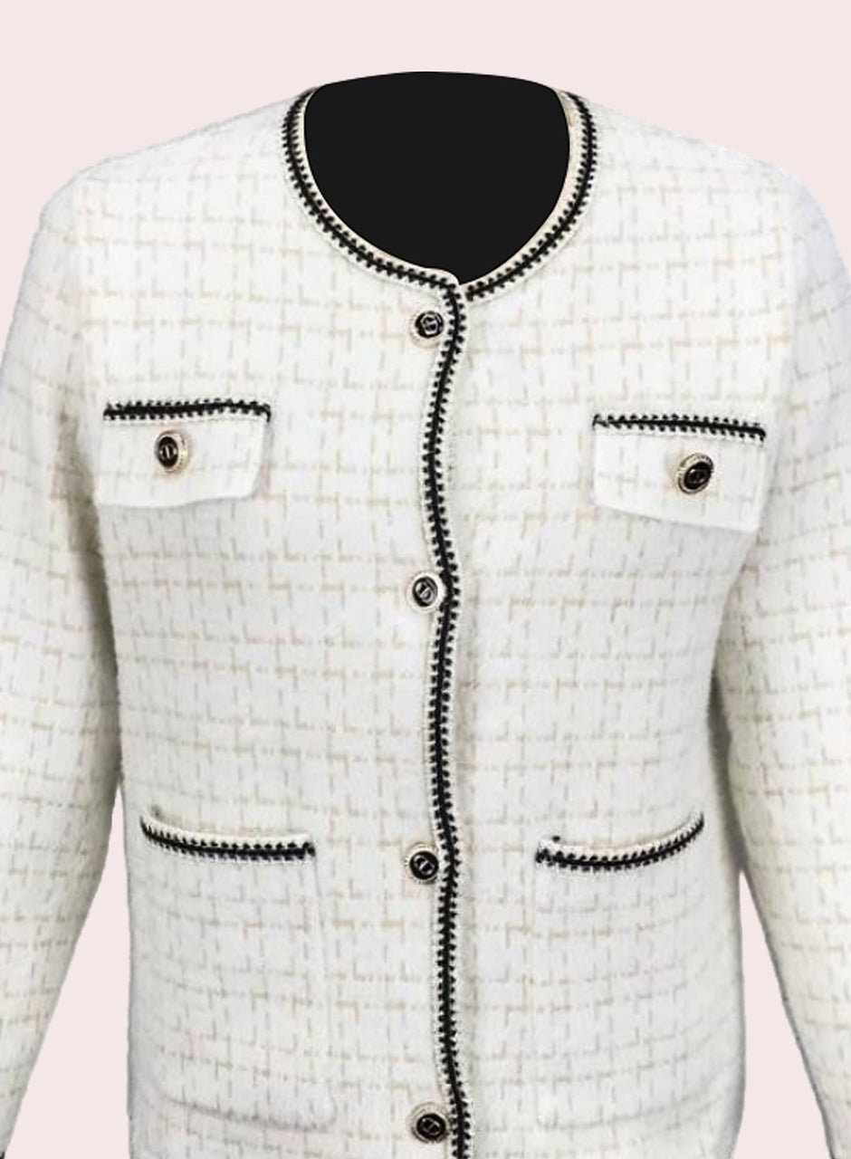 Knitted Blazer - White