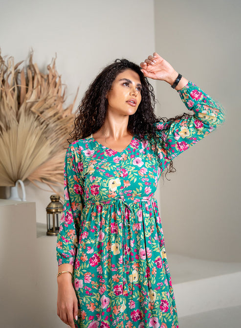 Fresh Flower Maxi: Sea Green Delight