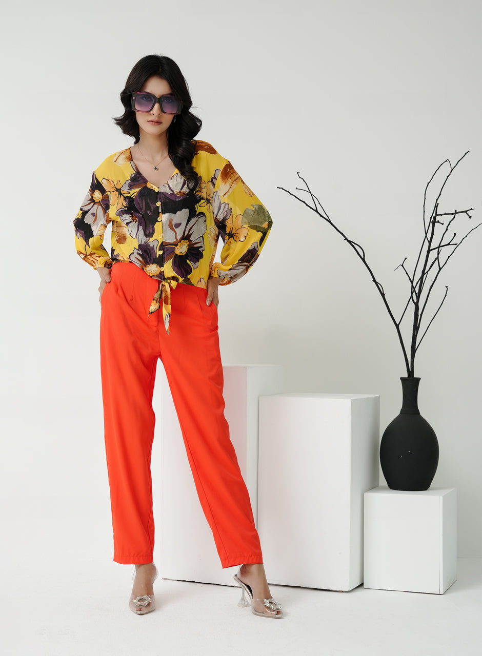 Orange - Women Pants