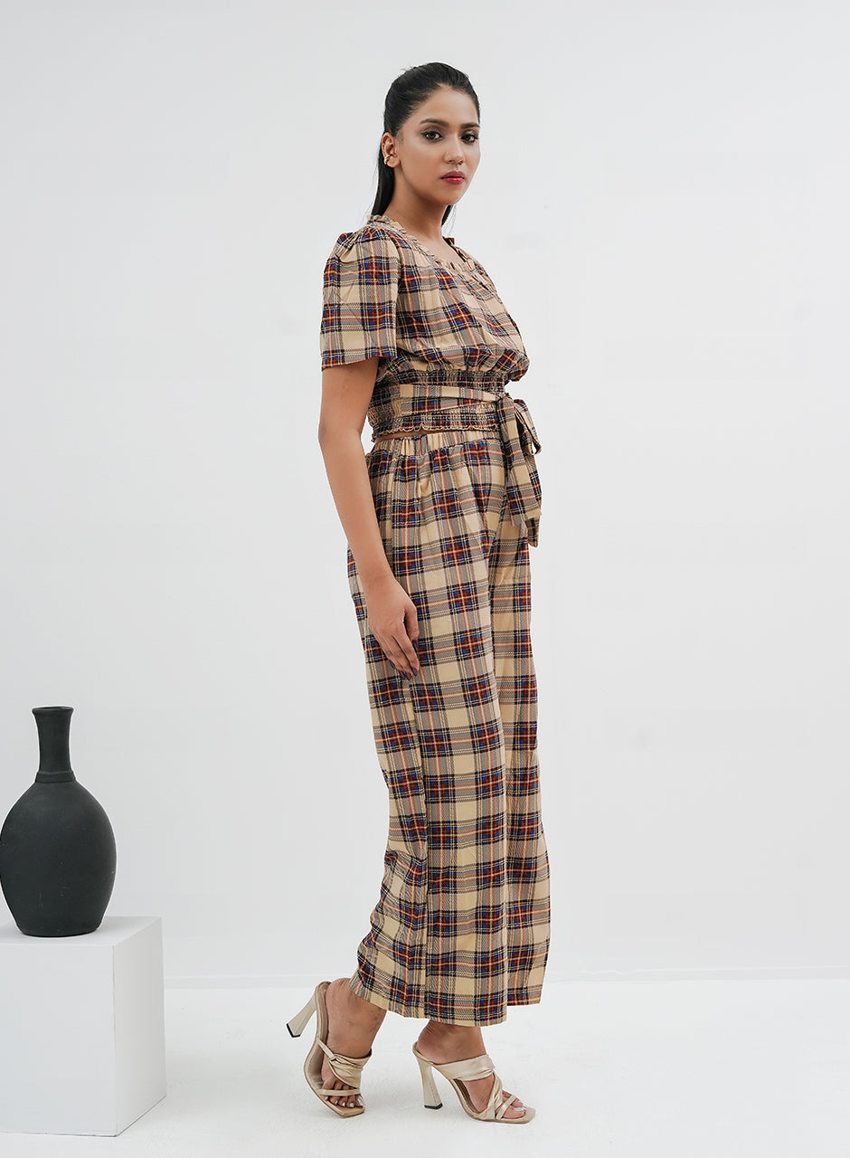 Checkered Co-ord Beige