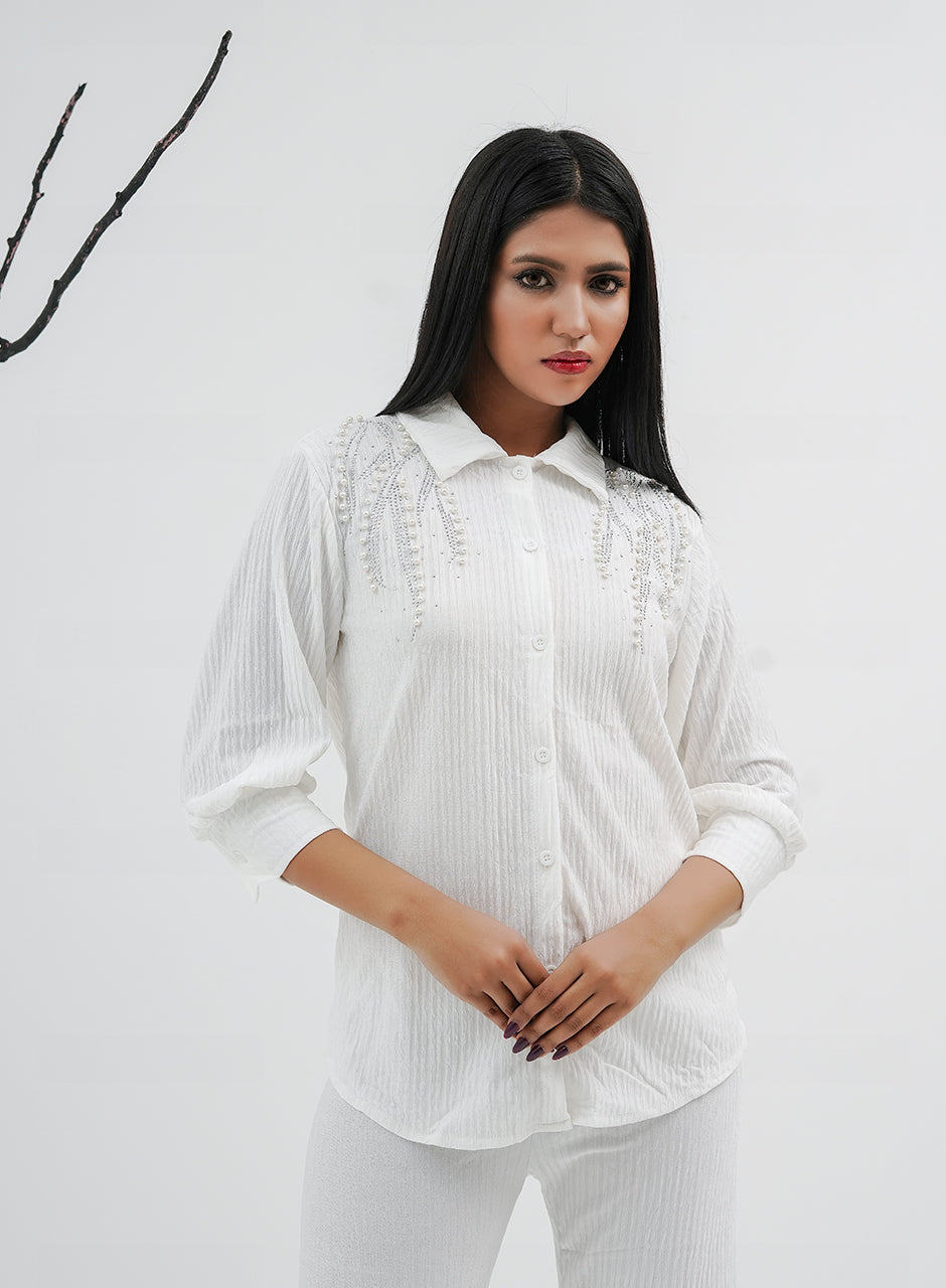 Pleated Co-ord - White