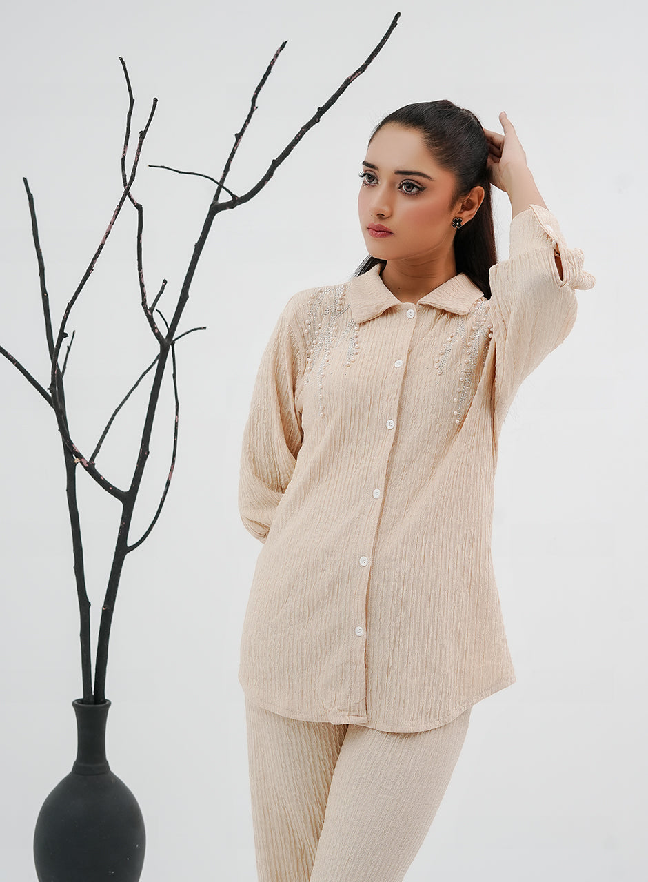 Pleated Co-ord - Fawn