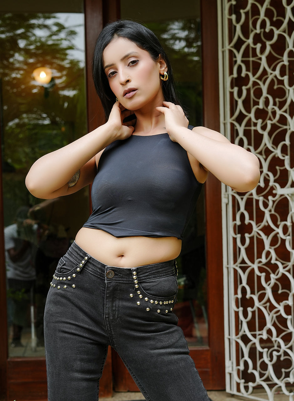 Black Tank Top with chest padding