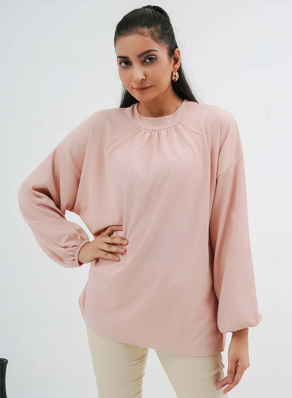 Balloon Sleeve Shirt - Pink