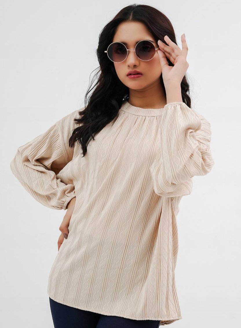 Balloon Sleeve Shirt - Cream