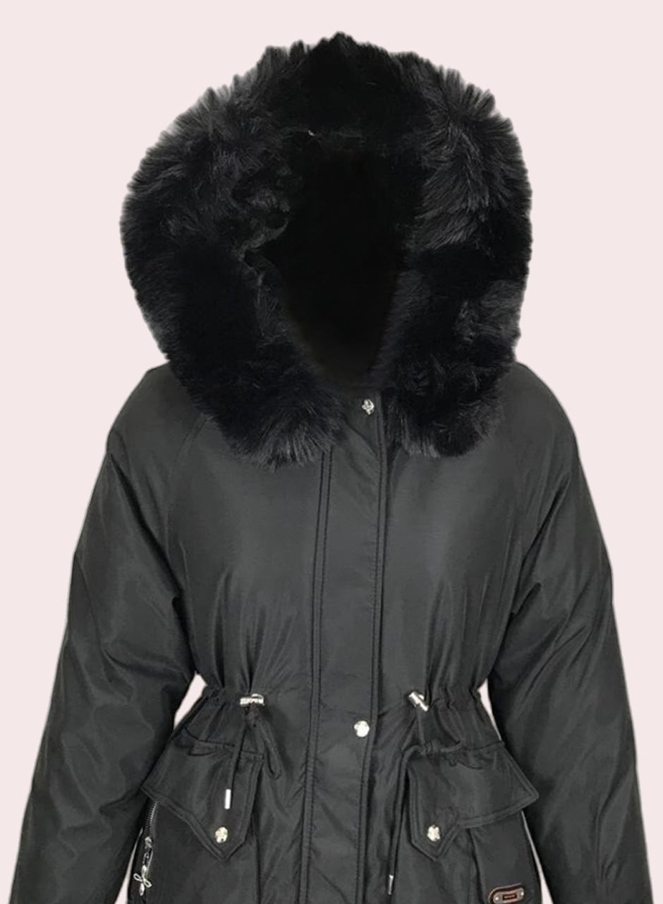 Faux Fur Jacket - Black