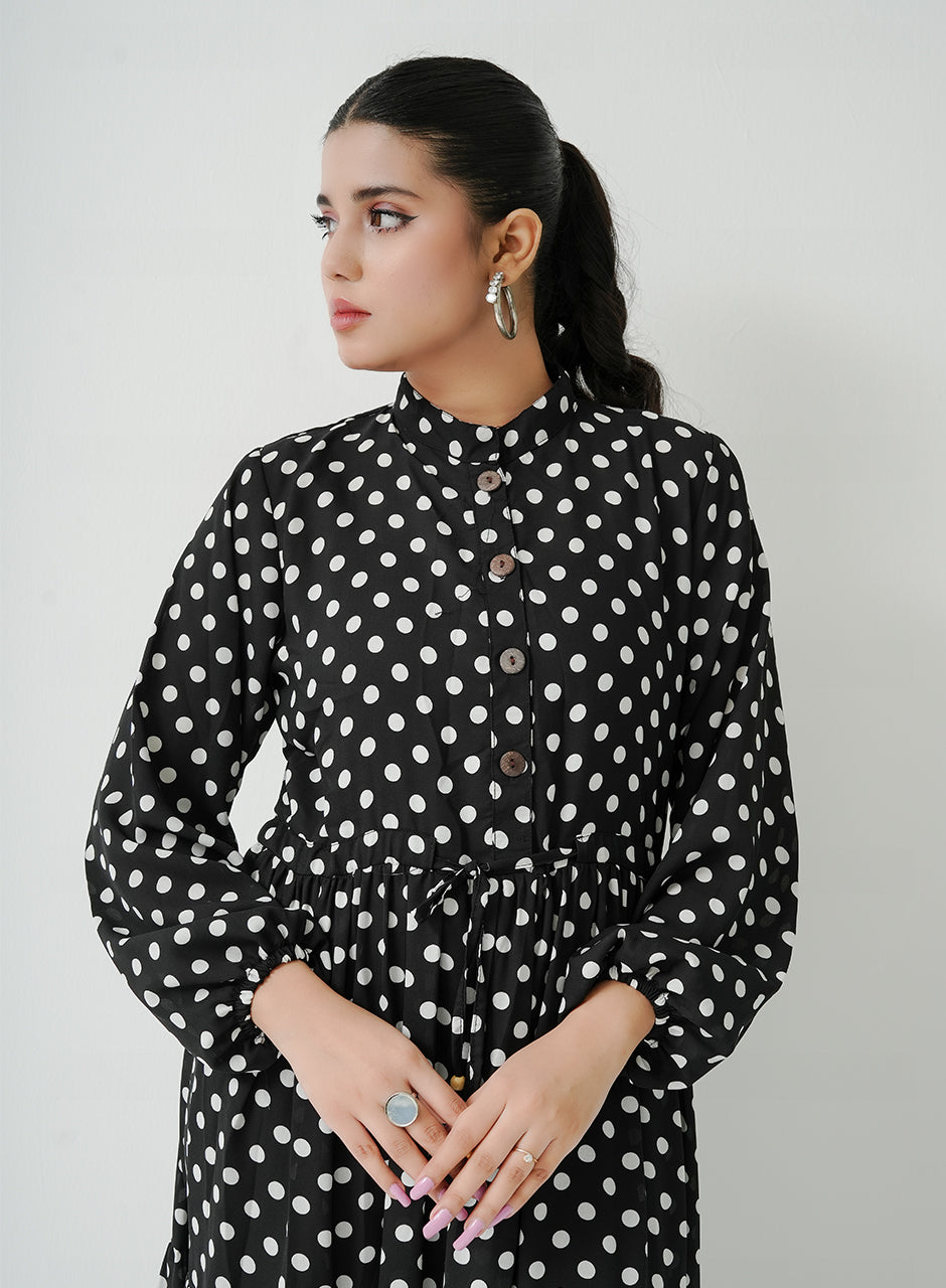 Polka Dots- Black Frock