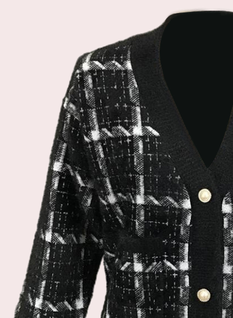 Knitted Blazer - Dark Black