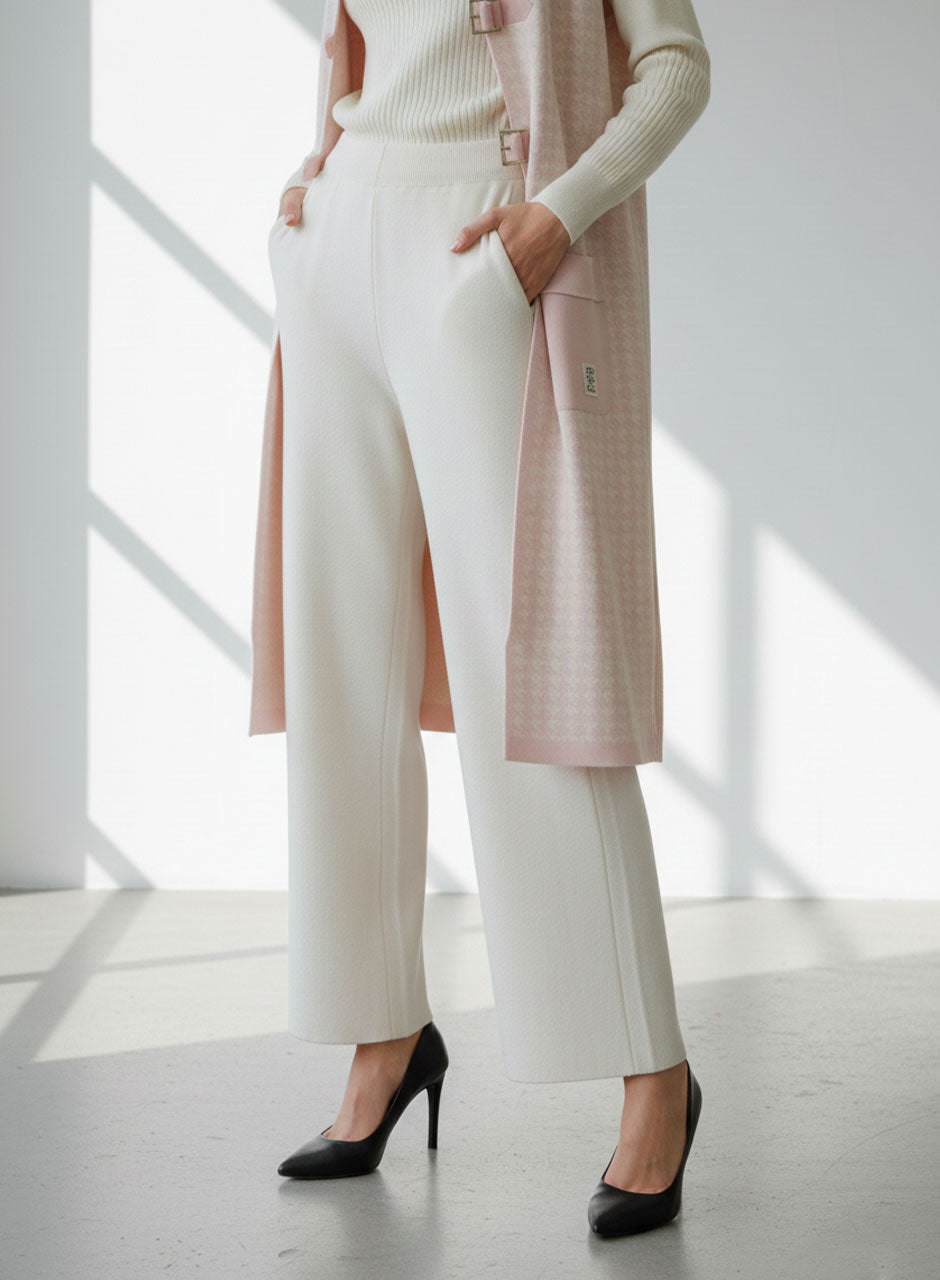 Sweater Suit - Three-piece Set (Pink)