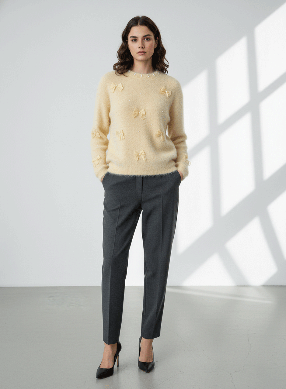 Fuzzy Bloom Sweater - Yellow