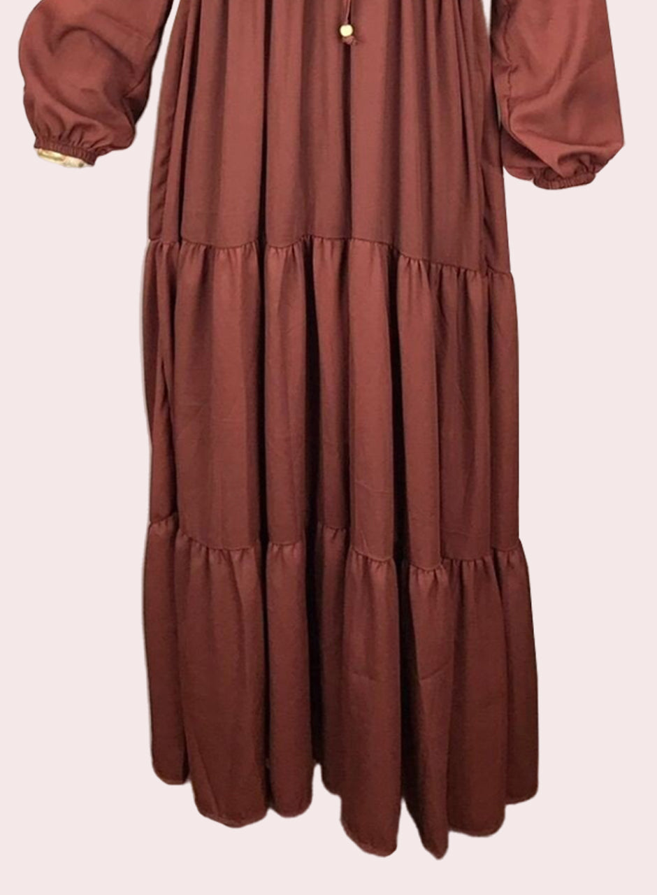 Solid Frock - Brown