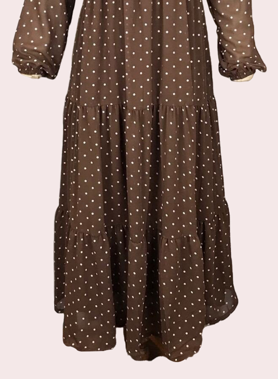 Brown Printed Frock