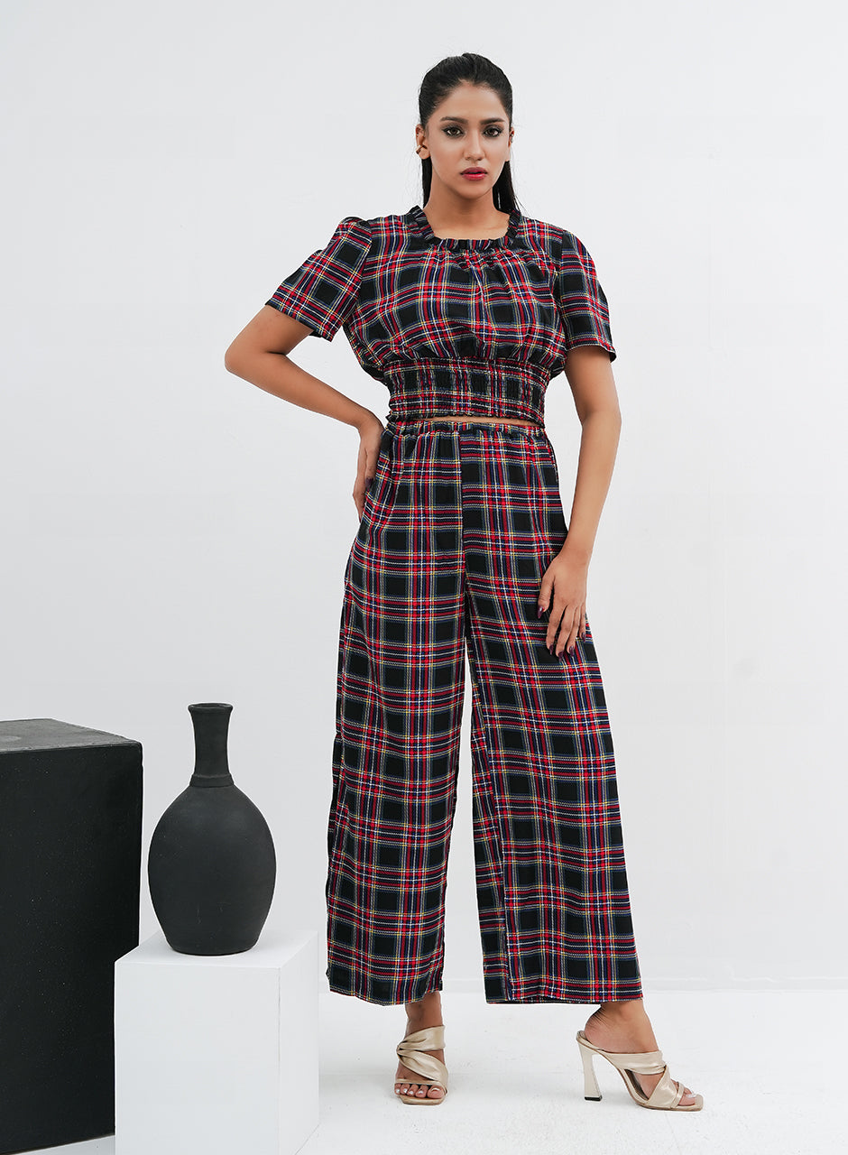 Checkered Co-ord Black