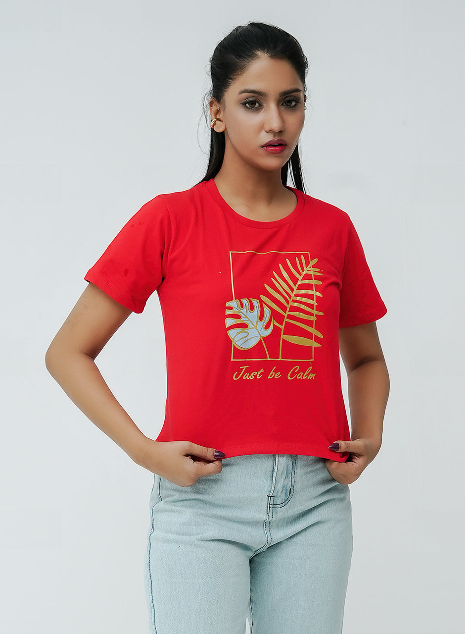 Just be calm Tee - Red