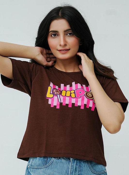 Lollipop Printed Shirt - Brown