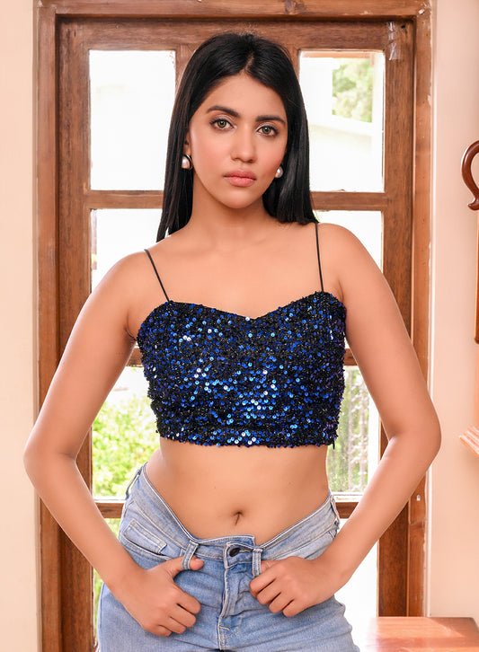 Sequin Party top - Midnight Blue