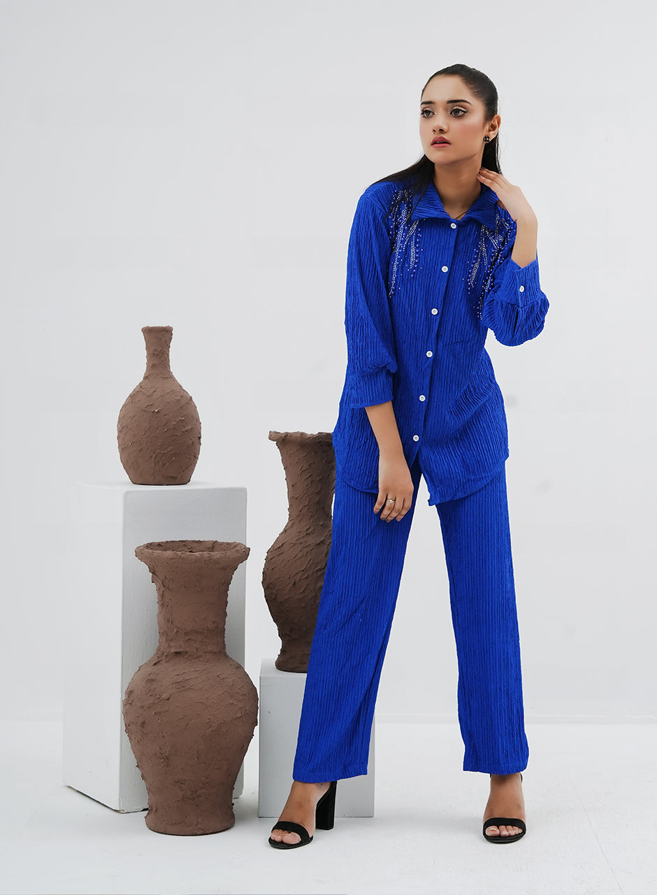 Pleated Co-ord - Blue