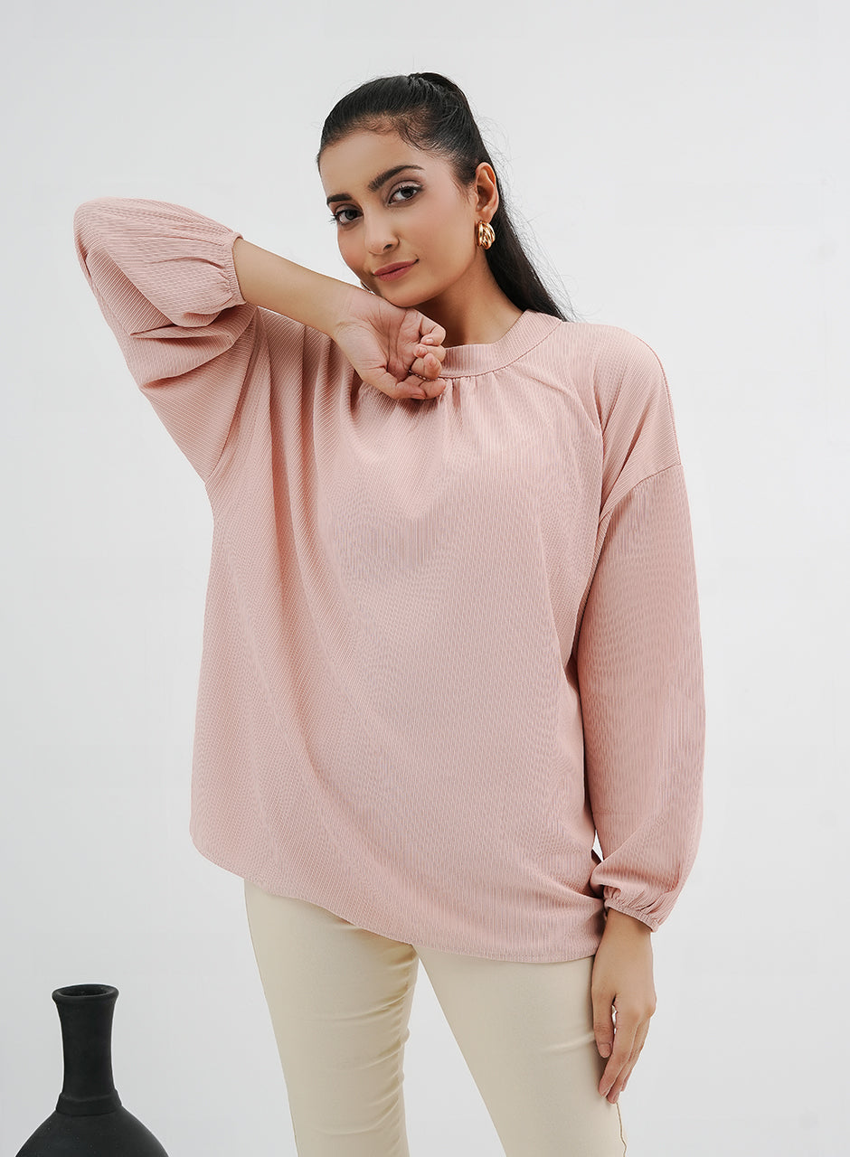 Balloon Sleeve Shirt - Pink