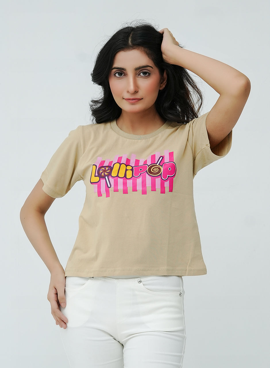 Lollipop Printed Shirt - Beige