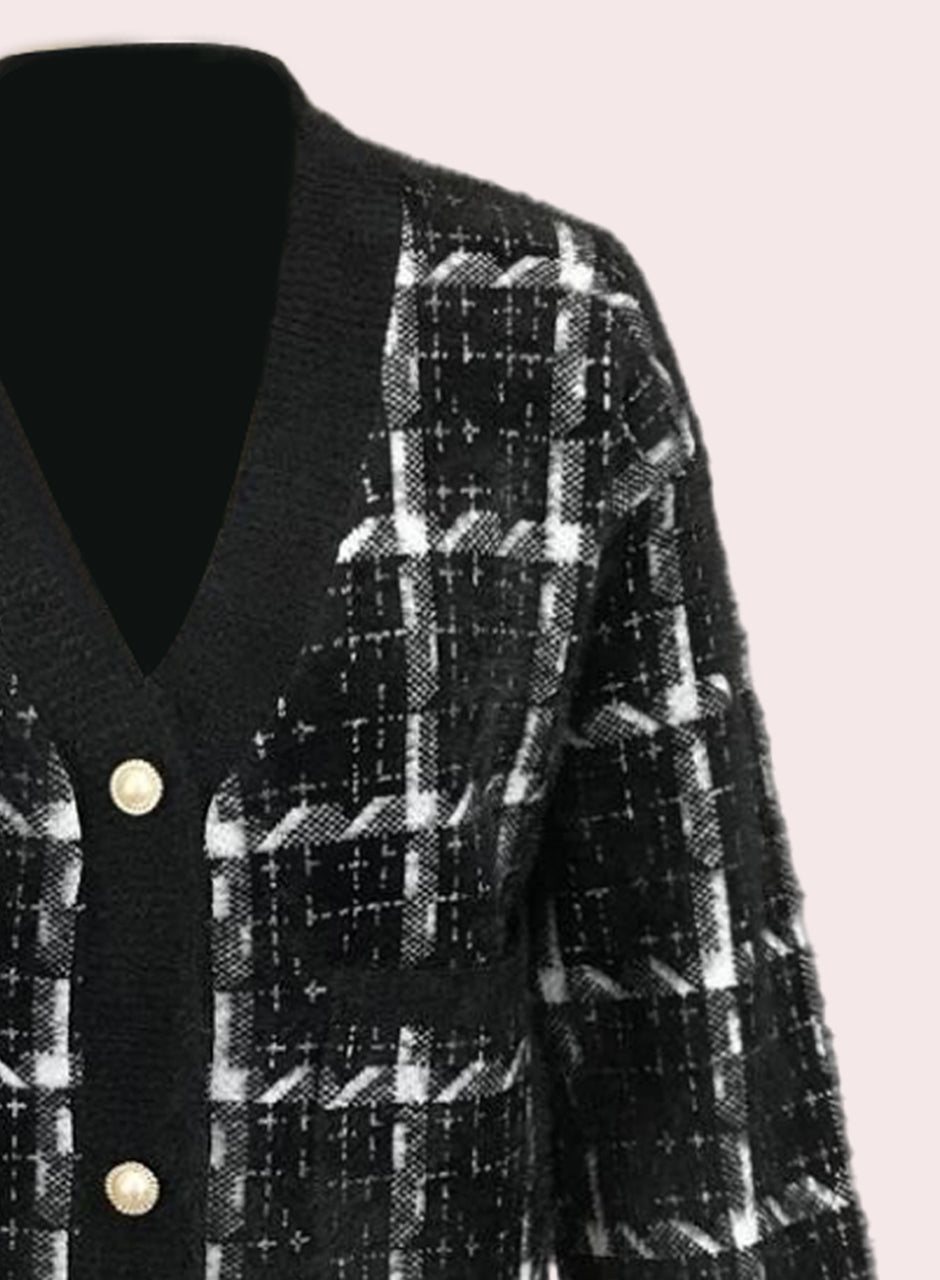 Knitted Blazer - Dark Black