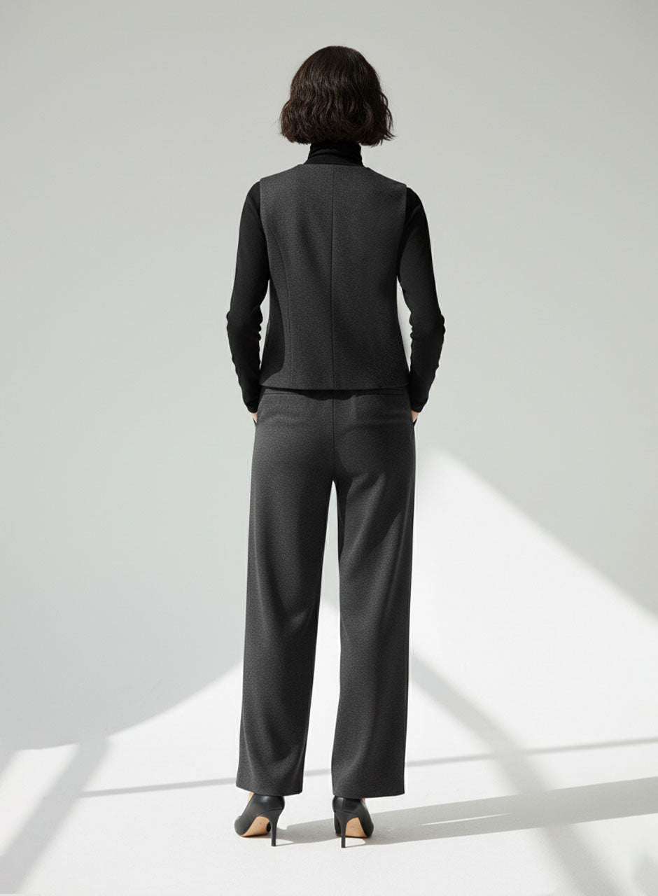 Classic Wool-Blend Three-piece Set (Charcoal)