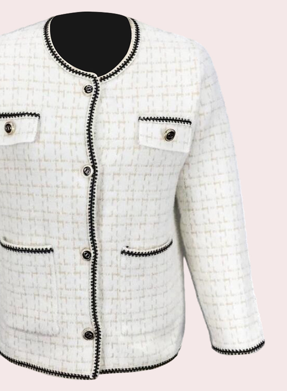 Knitted Blazer - White