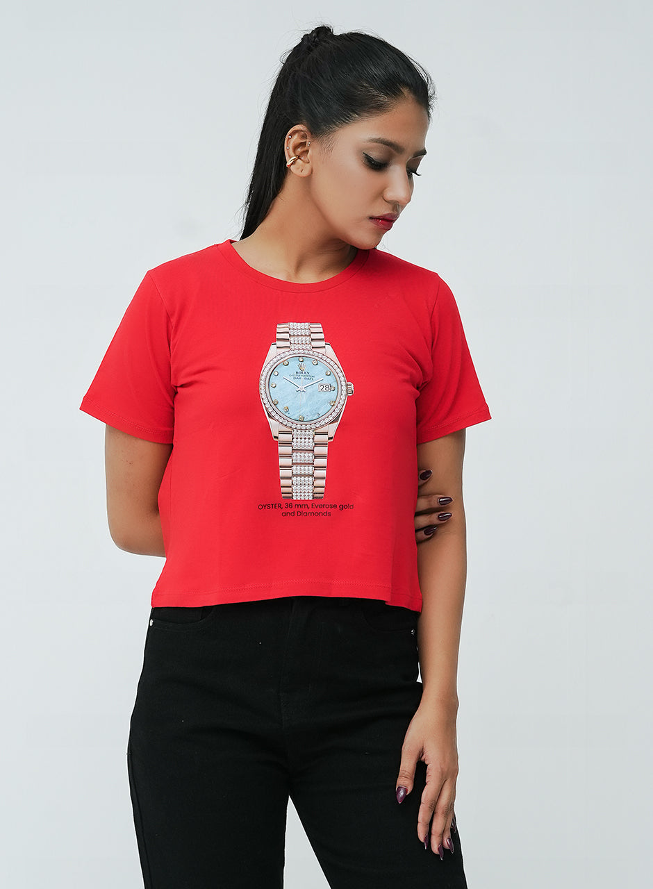 Rolex Printed Tee - Red