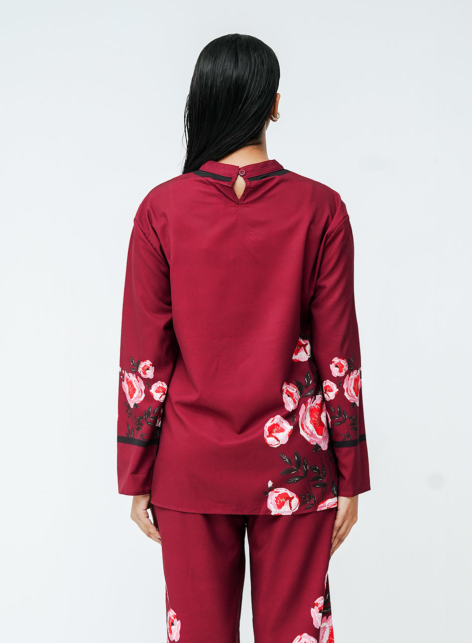 Bloom Co-ord - Maroon