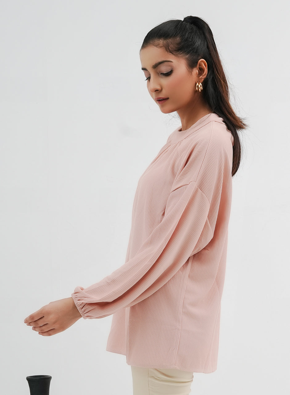 Balloon Sleeve Shirt - Pink