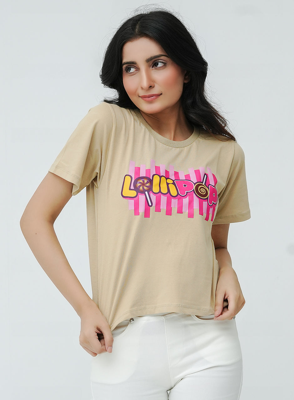 Lollipop Printed Shirt - Beige