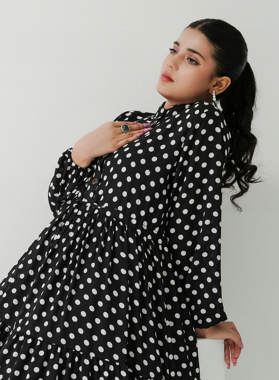 Polka Dots- Black Frock