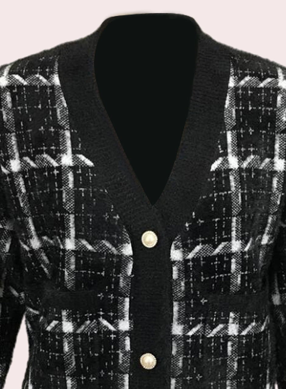 Knitted Blazer - Dark Black