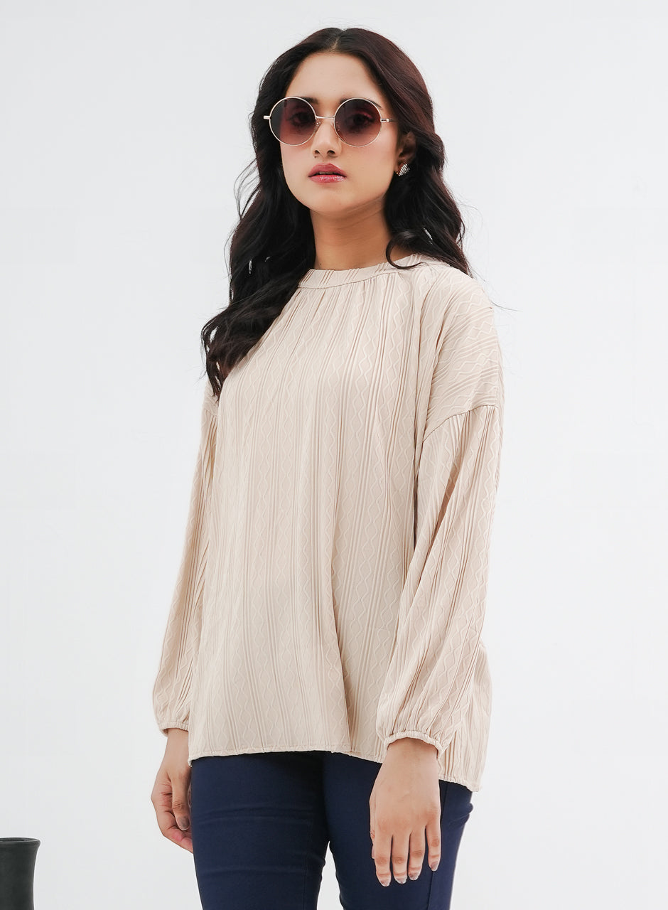 Balloon Sleeve Shirt - Cream