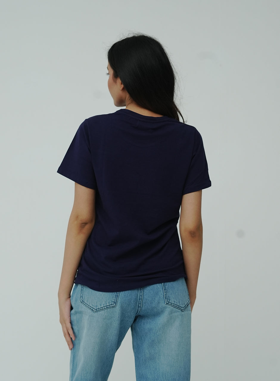 Printed Tee - Navy