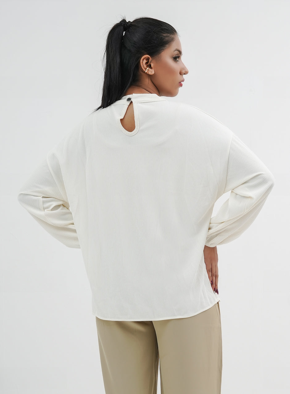 Balloon Sleeve Shirt - White