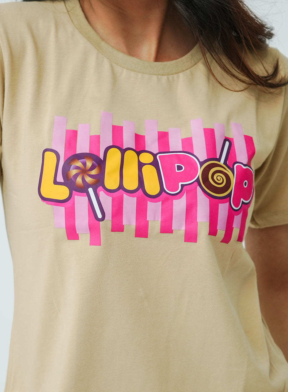 Lollipop Printed Shirt - Beige