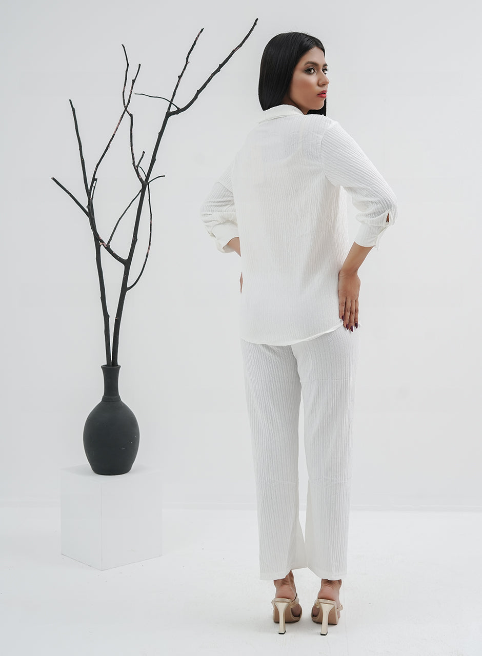 Pleated Co-ord - White