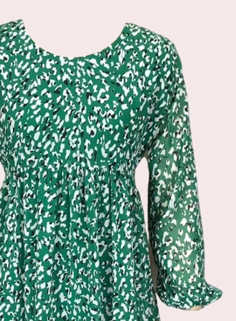 Green Printed Frock