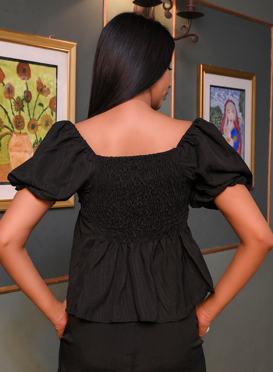 Black Pleated Top