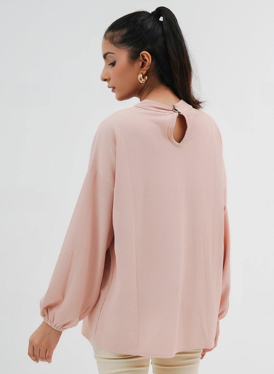 Balloon Sleeve Shirt - Pink